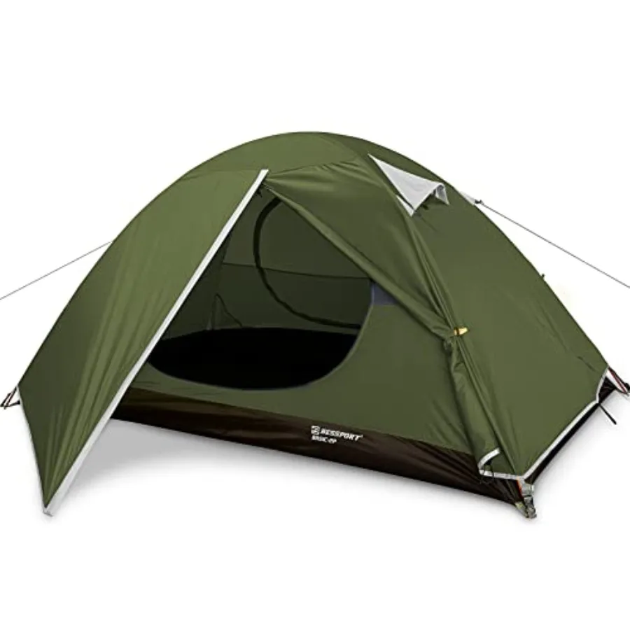 

Camping Tent 1/2 Person Tent Waterproof Two Doors Backpacking Tent Easy Setup Lightweight for Outdoor Hiking Mountaineering Tra