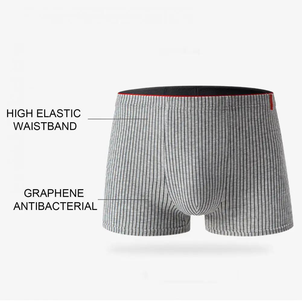 Plus Size Winter Men Boxer Underwear Slim High Elasticity U-Convex Shorts Boxer Ribbed Breathable Elastic Underpants