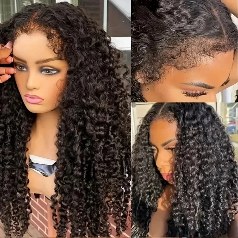 

Kinky Curly 4C Edges Natural Hairline Wigs 13x6 Lace Front Human Hair Wig 180% Brazilian Lace Frontal Wig Remy Hair For Women