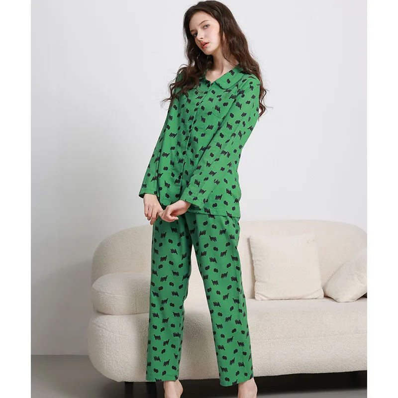 

Комплект пижамы для женщин, теплые зимние пижамы, модная домашняя одежда, пижамы, зеленый цвет выглядит как белый, милые и мягкие пижамы
