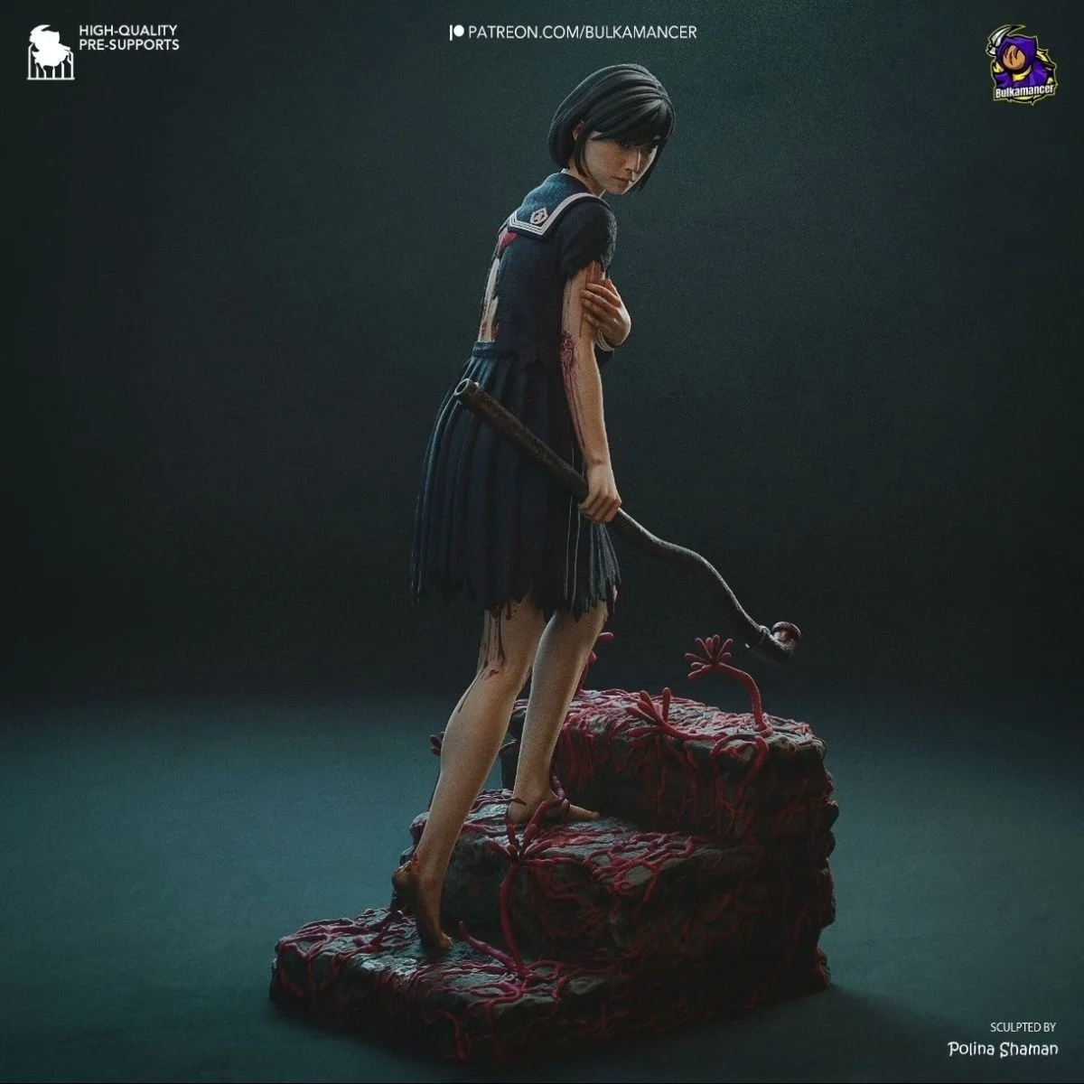 Silent Hill F Shimizu Hinako, modelo de resina impreso en 3D, figura sin pintar, juego de terror, regalo de Navidad