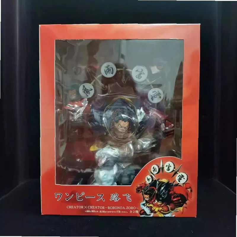 One Piece Luffy Gear 4 Snakeman GK Statue Kabuki Edition Black/Red Interchangeable Face Anime Figure Collectible Model - view 5