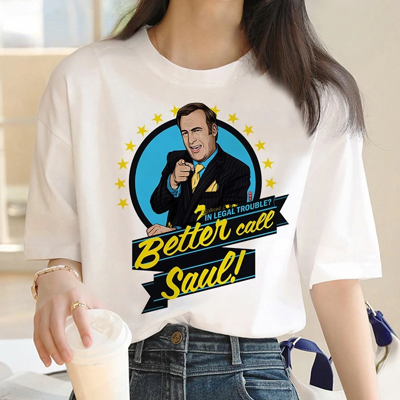 

Better Call Saul T Shirt Women Funny Korea Harajuku Cartoon Graphic T Shirts Classic Nostalgia Short-sleev Ropa Hombre