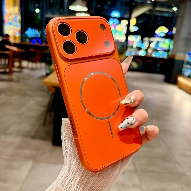 Modische matte Nano-Glashülle für iPhone 17, 16, 15, 14, 13, Pro Max | Plus 17-Air-Magnetrüstungshülle für kabelloses Magsafe-Laden – Detail 2