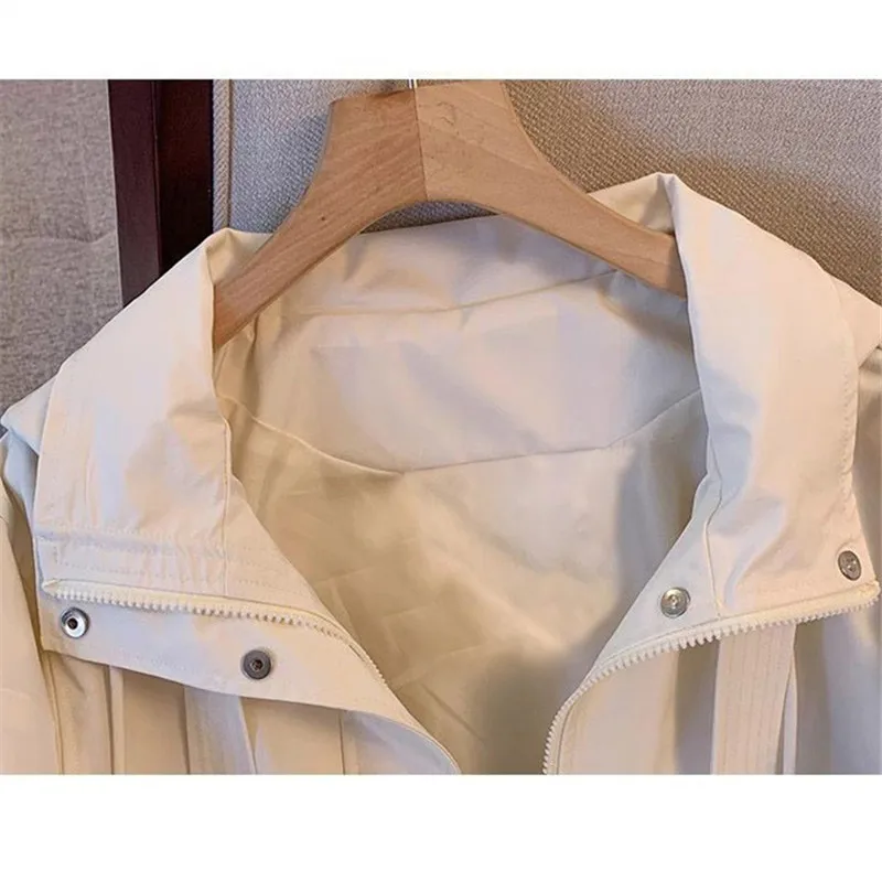 موضة مقنعين سترة المرأة ربيع الخريف جديد فضفاض رقيقة سترة واقية طالب أبلى سستة معطف قصير غير رسمي الإناث بلايز T1008
