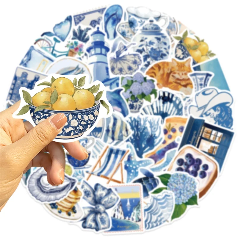 10/30/50 قطعة Kawaii INS الأزرق PVC لزجة ملصق الجمالية DIY بها بنفسك الديكور سكرابوكينغ لوازم المحاسبة اليدوية #4