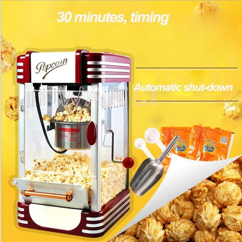 New Commercial Automatic Hand Crank Mini Small Children's Popcorn Machine Ball Type Home Popcorn Machine