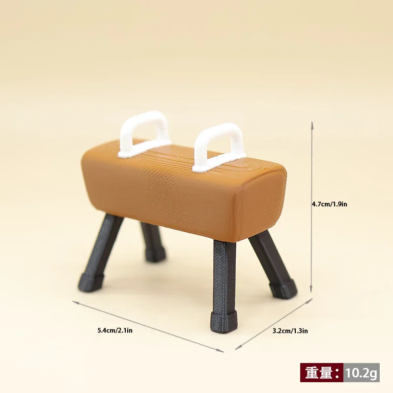 Mini Gymnastics Pommel Horse Model, Sports Training Equipment Ornament, Miniature Dollhouse Accessory for Gym Scene Diorama
