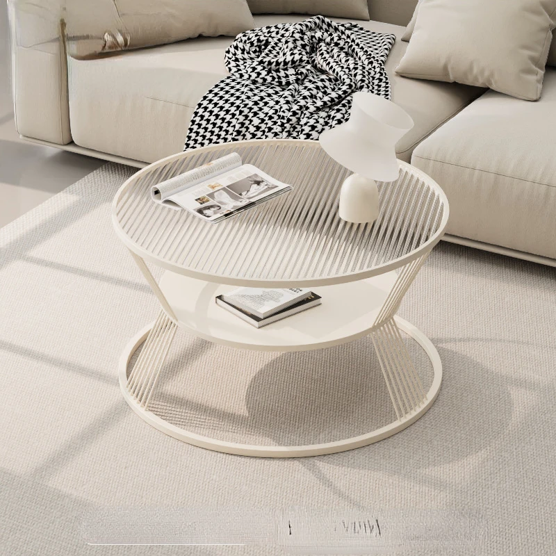 Table Basse Moderne et Minimaliste en Métal Transparent, Rangement Nordique, Meuble d'Entrée