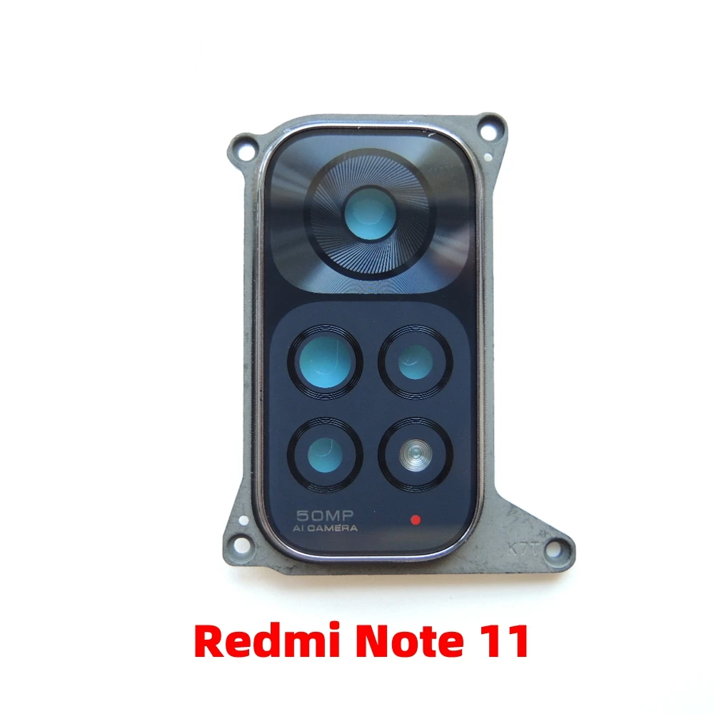 New For Xiaomi Redmi Note 11, 11S Global Version Main Camera Glass Lens With Frame Back Camera Lens Cover Parts