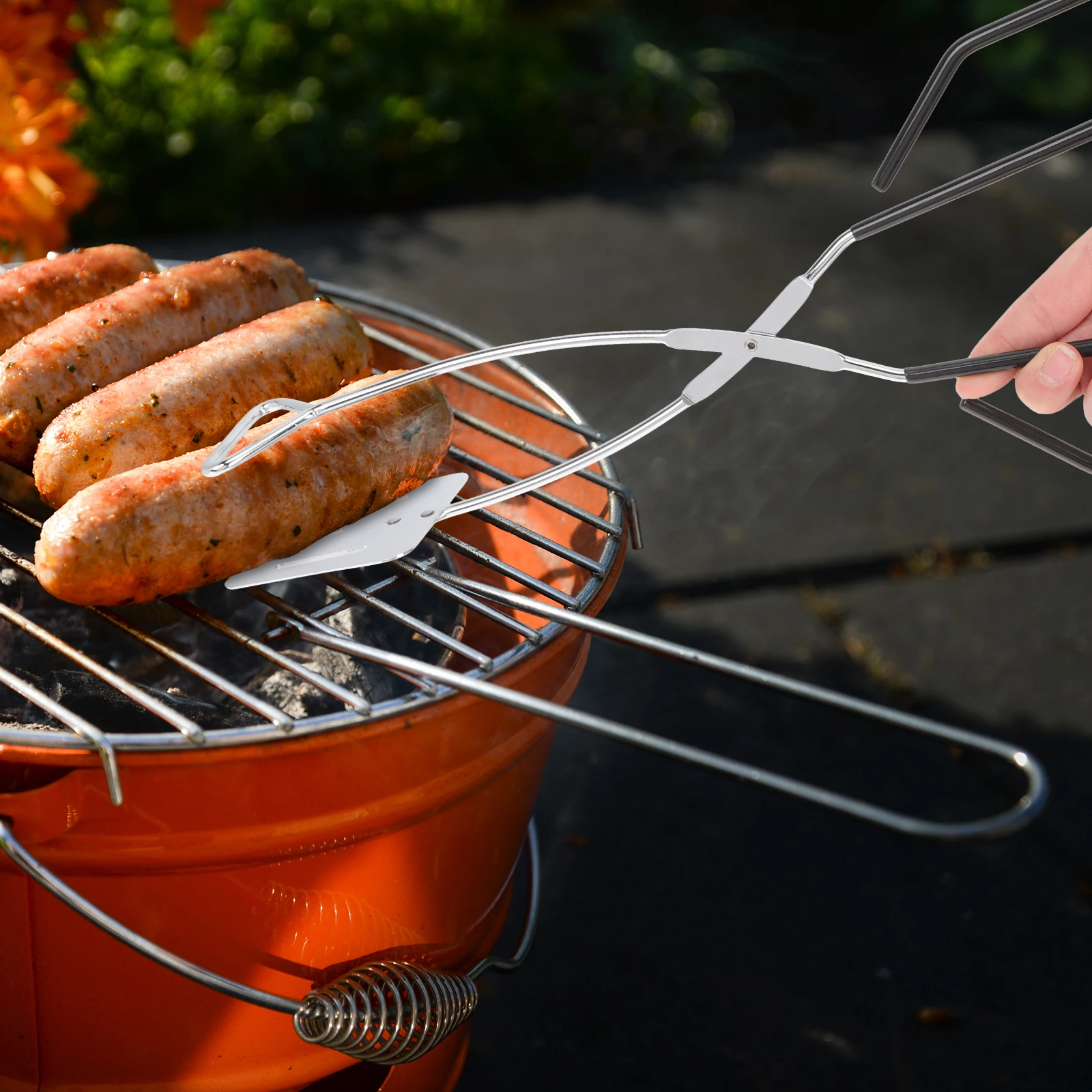 

Grill Accessories BBQ Tongs Food Kitchen Multifunction Iron Grilling for Outdoor