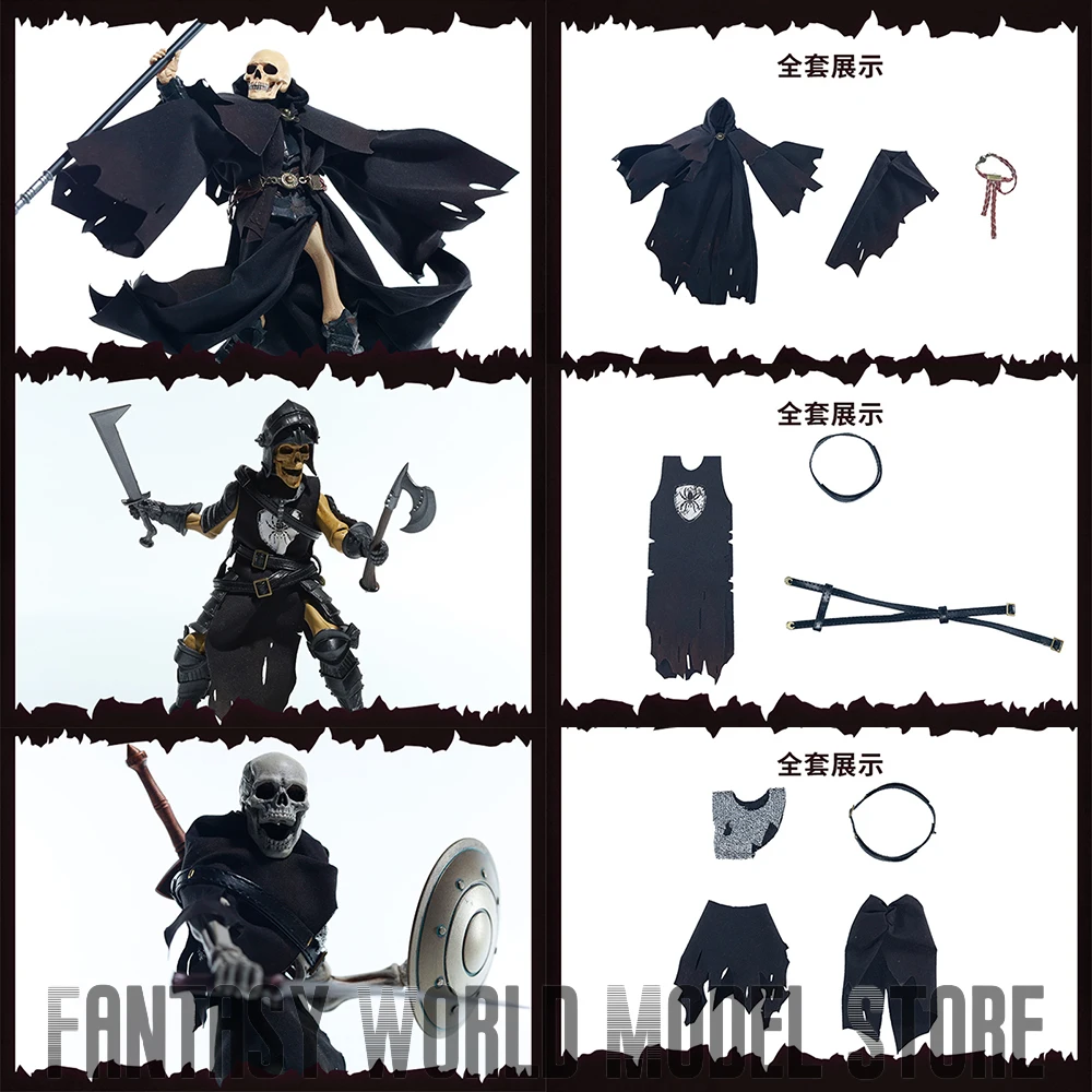 1/12 Soldato Maschile Vestiti Quattro Cavalieri Mitica Legione Scheletrico Mago Veste Mantello Accessori In Pelle Misura 6 "Action Figure Del Corpo