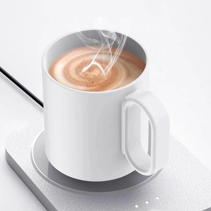 Calentador de café inteligente para teléfono, cargador inalámbrico, Control de placa de temperatura constante, taza de té de cerámica, juego Usb