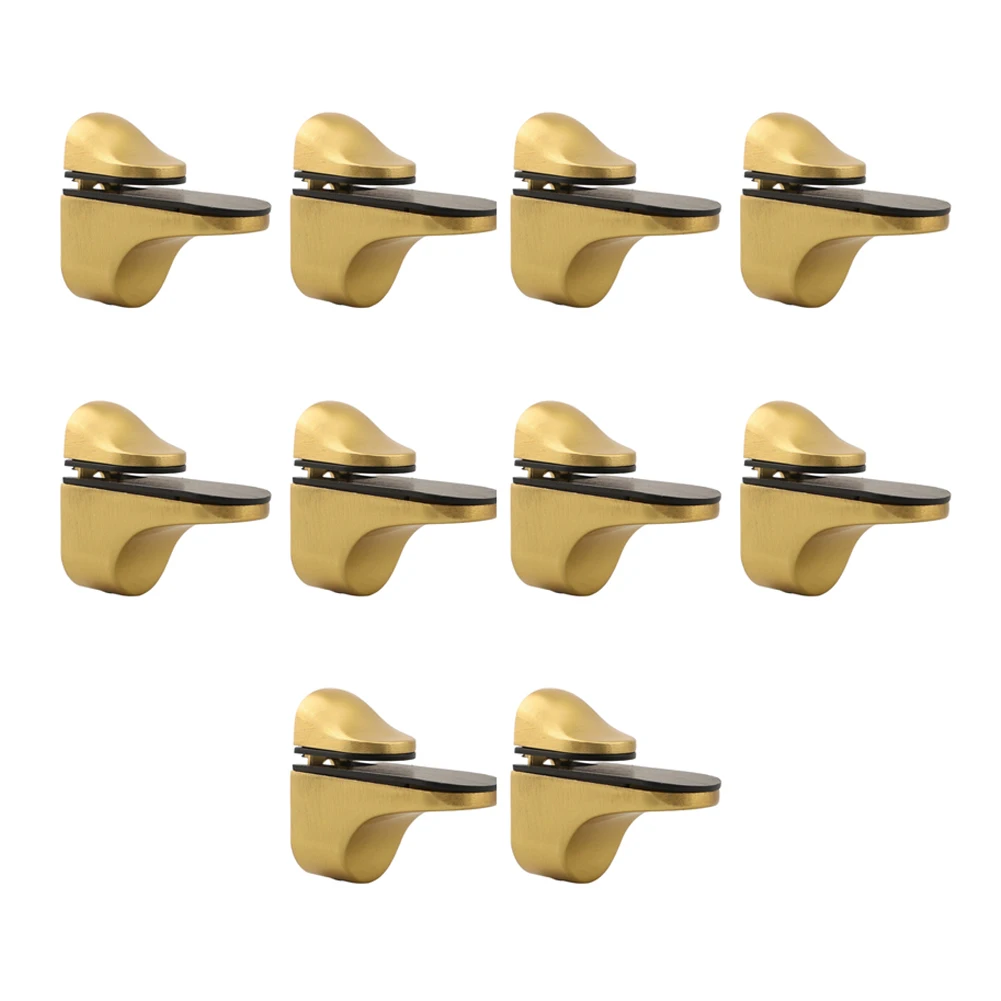 10pcs Wall Mount Adjustable Glass Shelf Brackets Zinc Alloy Polished Chrome Finish Supports Glass Thickness Range 3mm To 22mm
