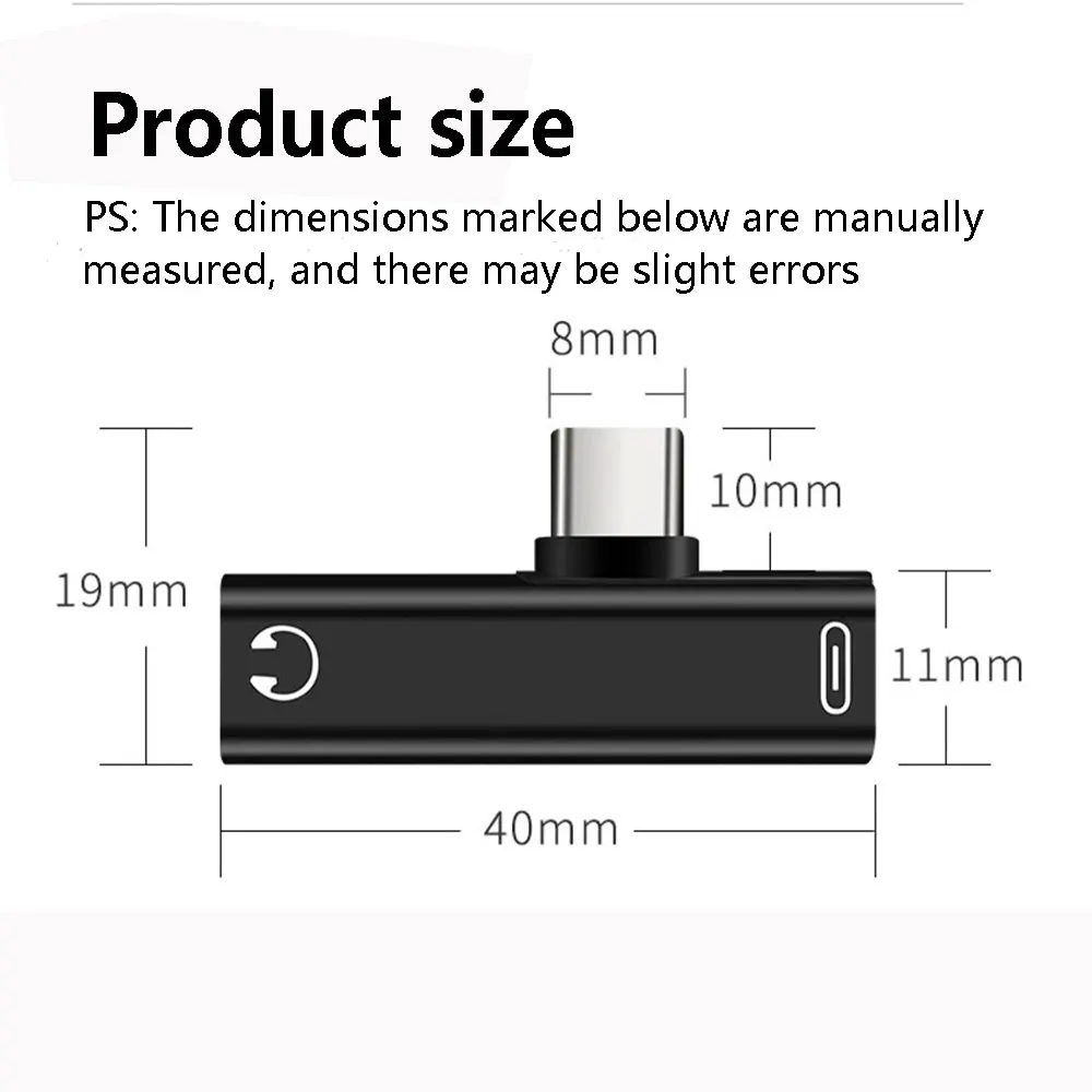 1Pcs for xiaomi Huawei Type-C 3.5 Jack Earphone Audio adapter 2 in 1 type c 3.5mm adapter USB C to 3.5mm AUX Headphone Adapter