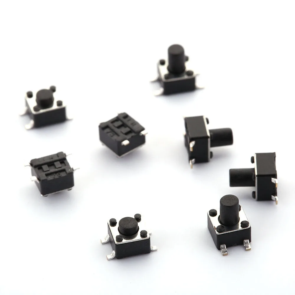 50PCS/LOT 4.5x4.5 switch 4.5*4.5mm 3.8 4 4.3 4.5 5 5.5 6 6.5 7 8 9 SMD Tactile Tact Push Button Micro Switch Keys Button 4Pin