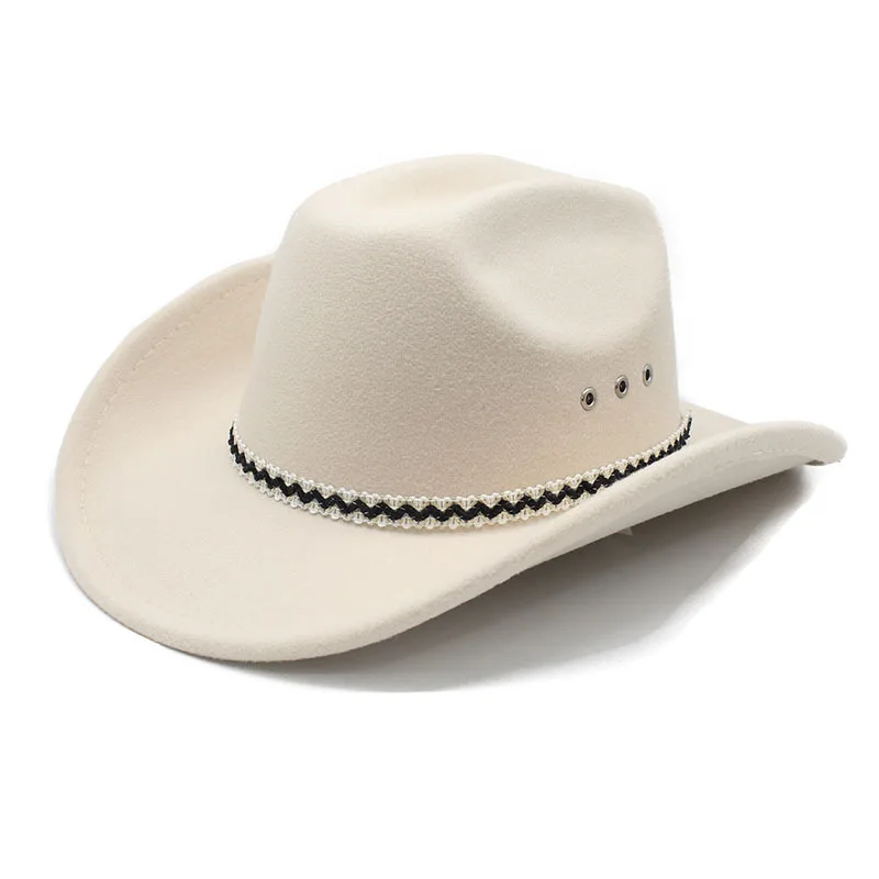New Hot-Selling Foreign Trade Wide-Brim Denim Jazz Hat Men's Formal Hat Women's Breathable Felt Hat with Side Eyelets Unisex