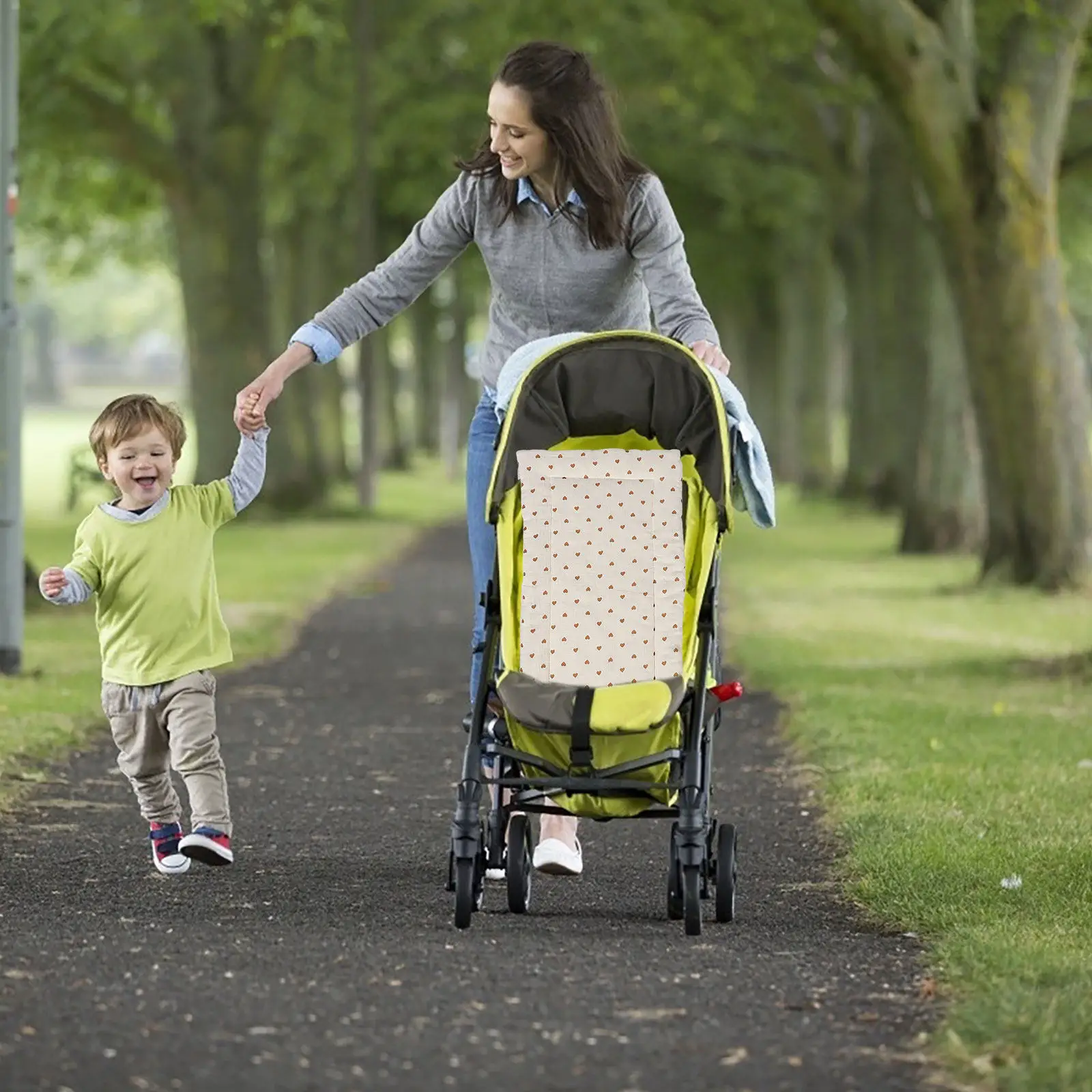 

Infant Insert for Stroller Soft Breathable Cotton Cushion Thick Padding Dual Sided Design Adorable Patterns Easy Maintenance