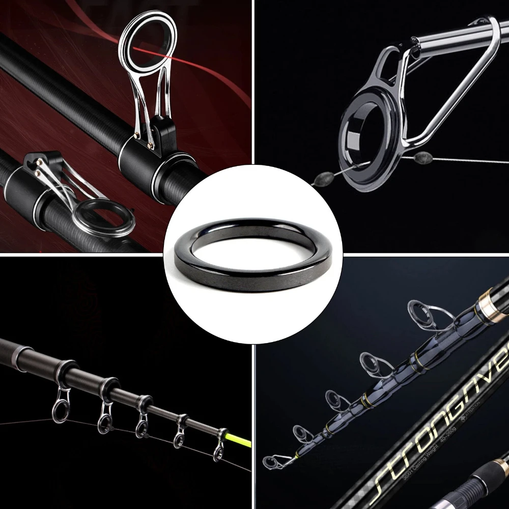 50pcs Ceramic Guide Wire Rings Eye Repair Ring Sea Fishing Rod Rock Fishing Ceramic Ring Fishing Rod Crossing Line Ring Gaskets