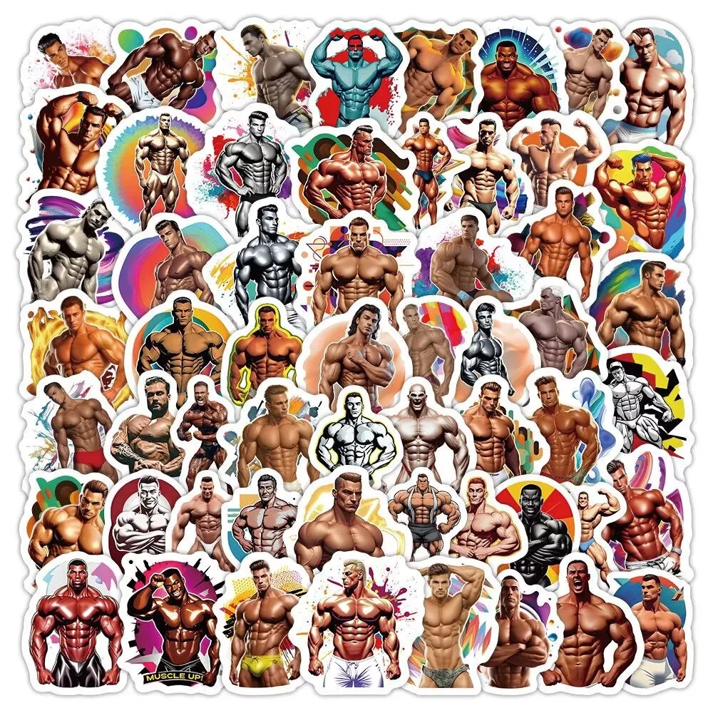 60 pieces of fitness stickers - niche-in style fun and creative fitness pictures for decorative notebook stickers