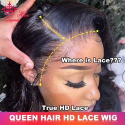Queen Hair Real HD Invisible Wig 13x6 13x4 5x5 6x6 7x7 Undetectable Lace 100% Raw Human Hair Wigs Body Wave / Straight