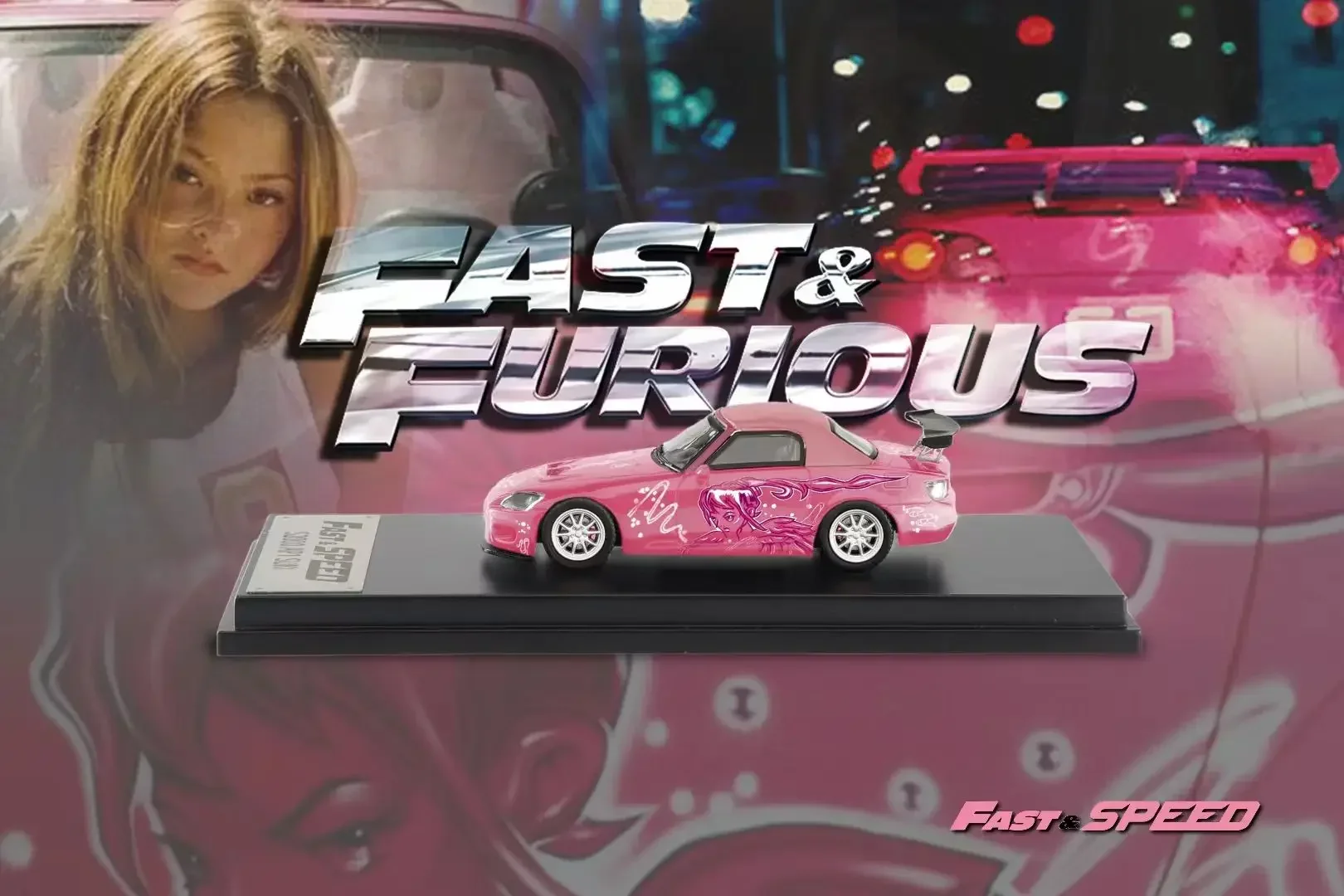 **Preorder **Fast Speed FS 1:64 S2000 AP1 Soft Top FNF Suki Pink Diecast Model Car