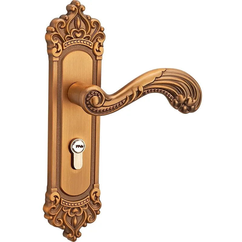

Silent wooden lock indoor bedroom household universal room d oor aluminum alloy lock do or handle mechanical door lock