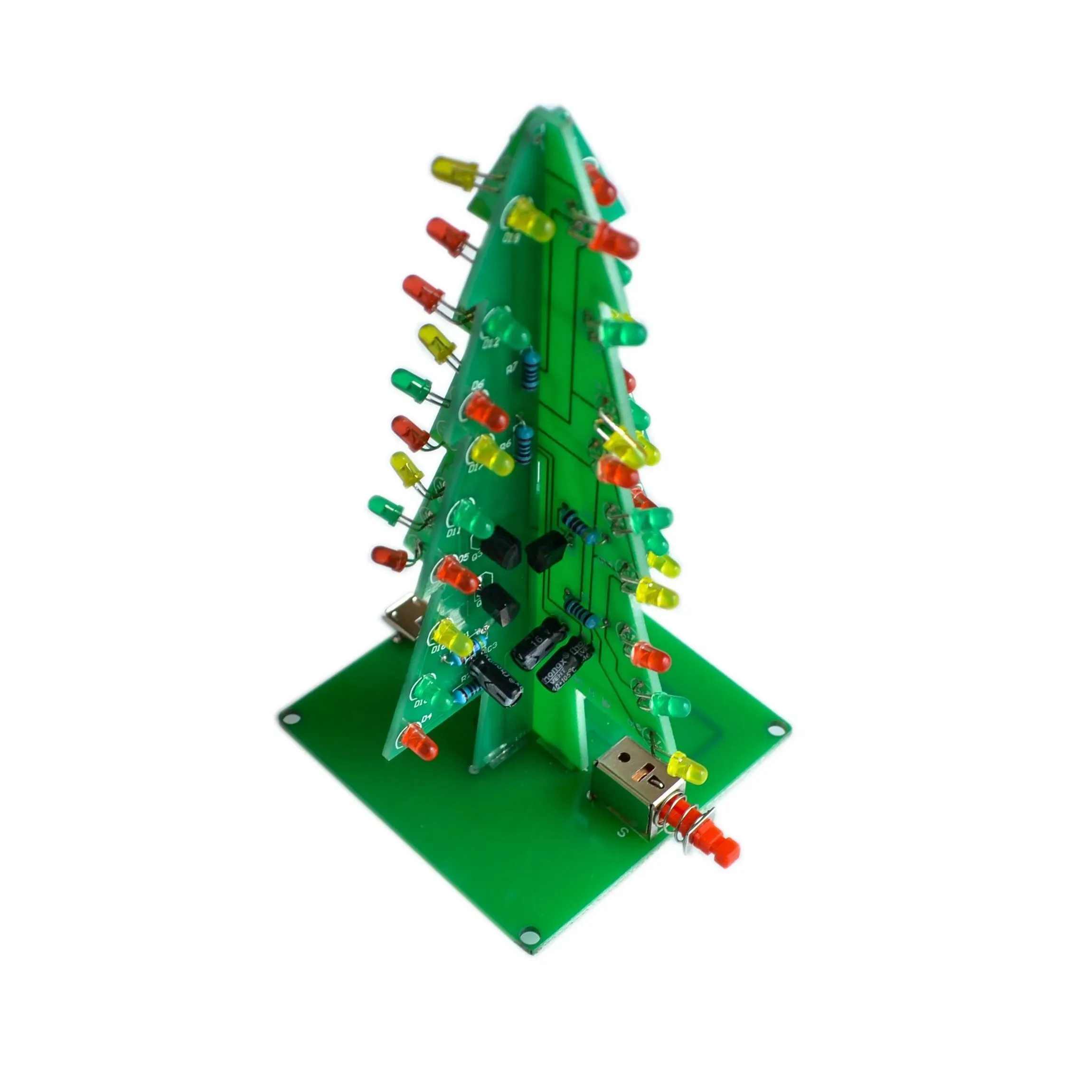 Christmas Tree 3D Christmas Tree LED DIY Kit LED Flash Circuit Kit Colorful Electronic Fun Suite Christmas Tree LED DIY Kit