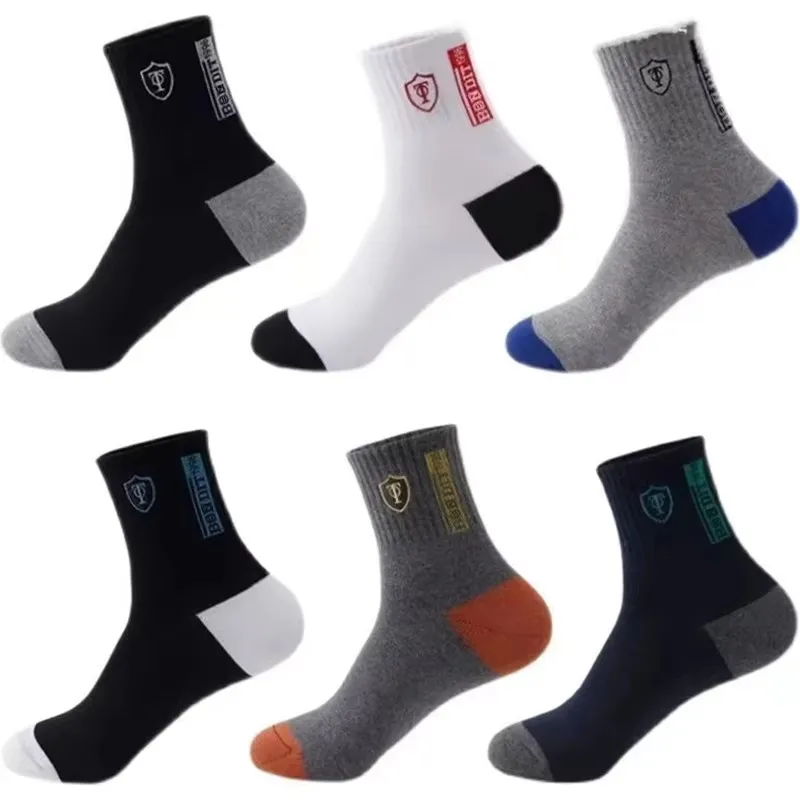 5 Paar atmungsaktive Baumwoll-Sportstrümpfe für Herren, Bambusfaser, Herbst und Winter, Herrensocken, Schweißabsorption, Deodorant, Business-Sox – Detail 6