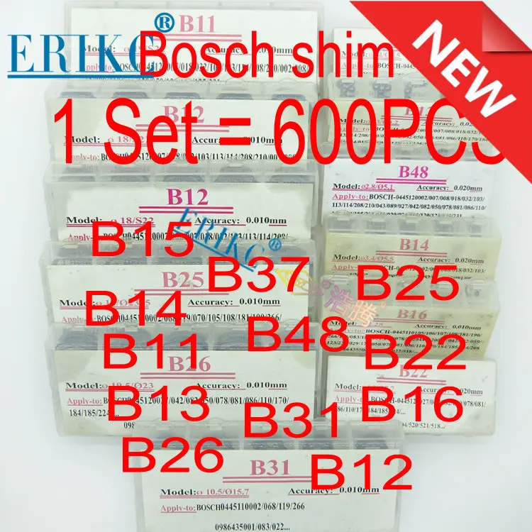 B11 B12 B13 B15 B16 B22 B25 B26 B31 B37 B48 Common Rail Injector Adjust Shims Diesel Fuel Gasket Kit Washer for Bosch 600pcs