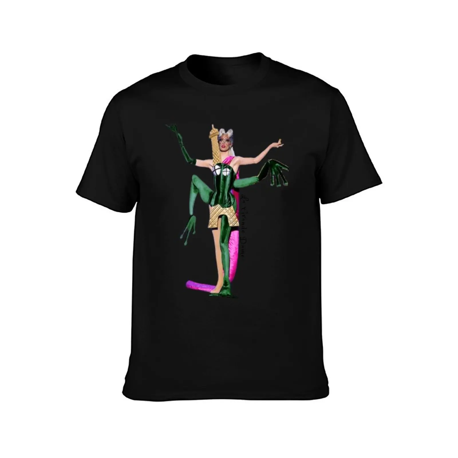 La Grande Dame - La tour Eiffel et une FROG (Eiffel Tower and a Frog) T-Shirt Casual Pattern Print Tee Shirt T-Shirt