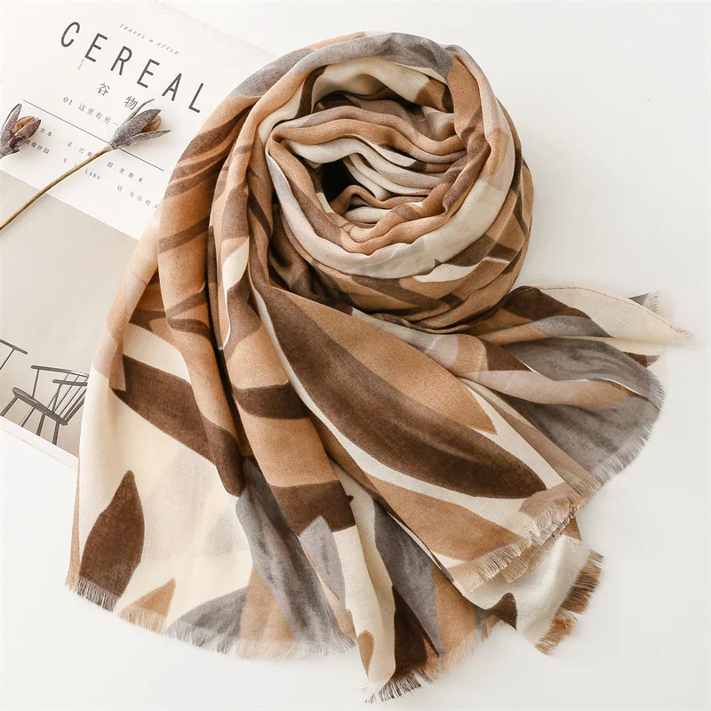 Autumn/Winter New Style Cotton Linen Scarf Thick Version Simple Floral Design Warp Shoulder Scarf For Export European American