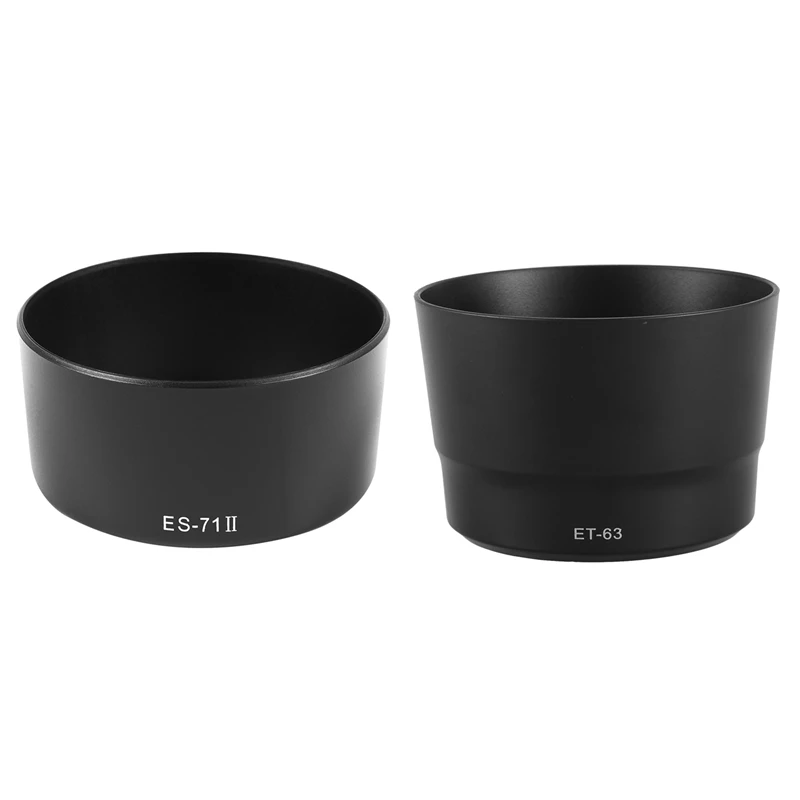 2 Pcs Dedicated Bayonet Lens Hood, For Canon EOS EF USM Lens ES-71II & ET-63