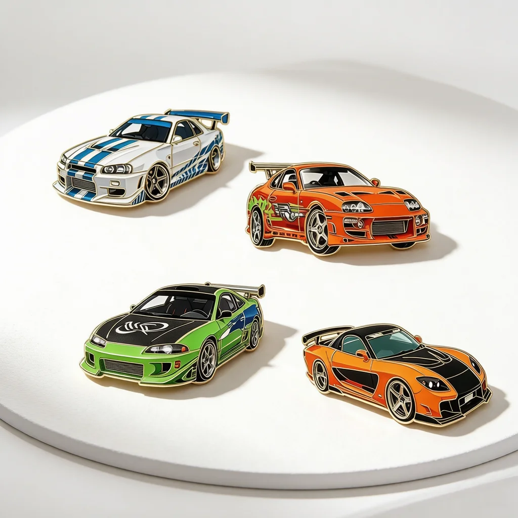 Vintage Racing Car Lapel Pin Collection Creative Alloy Auto Badge Backpack Jacket Decor Enamel Brooch for Gearheads Sports Fans