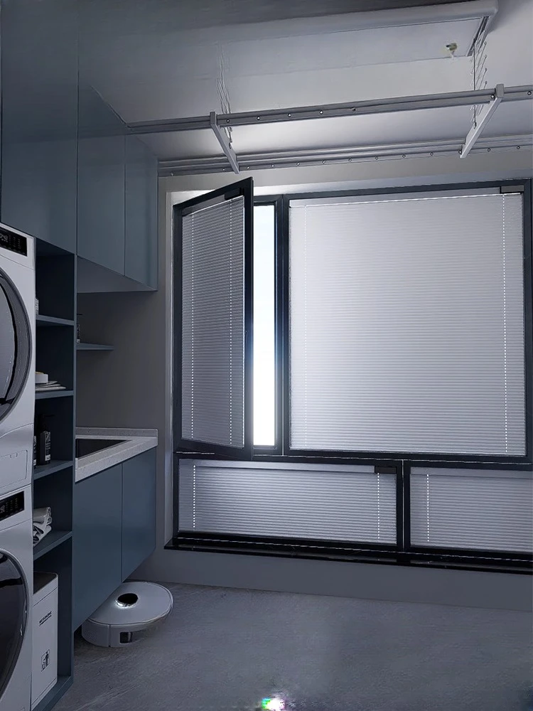 Electric curtains are free of electricity, automatic lifting roller blinds, intelligent voice remote control aluminum alloy