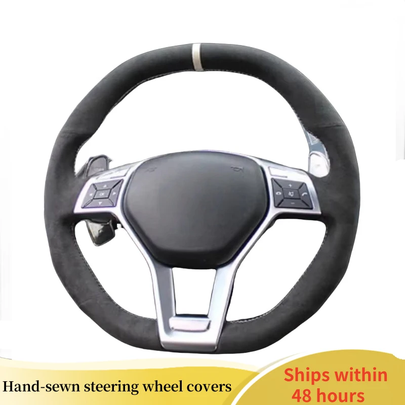 

Чехол на руль автомобиля для Mercedes Benz A45 AMG W176 C63 W204 CLA C117 CLS S-Model 2011, индивидуальный замшевый руль «сделай сам»