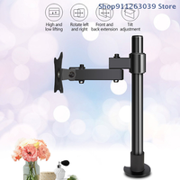 14-27 Inches Desktop Computer Monitor Hanging Arm Holder PC Display Screen Stand Bracket 600mm Height 360 Degree Rotation