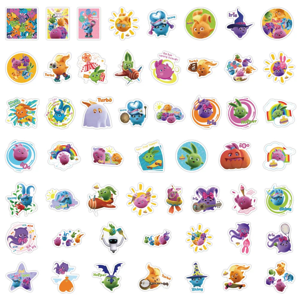 50 قطعة جديد مشمس الأرانب الكرتون ملصقات Kawaii الكتابة على الجدران الرسوم المتحركة الديكور DIY بها بنفسك اللعب المحمول الغيتار سيارة دراجة سكيت الشارات #5