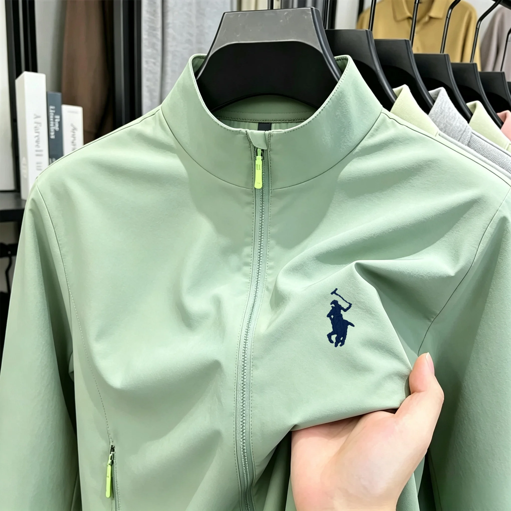 2026new high-end brand men's women's long sleeve zipper jacket autumn fashion exquisite Embroidery waterproof wear-resistant top