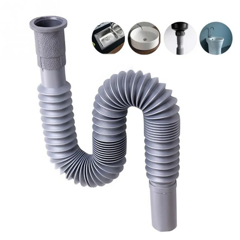 1 Pc Flexible Water Pipe Wash Basin Drainage Pipes Lengthen Deodorant Prolong Water Pipes Plumbing Hoses