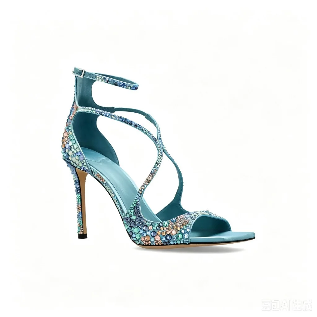 Square Headed Fish Mouth Sexy Pearl Strap Sandals New European  American Summer Women's Pearl Wedding Bride High Heels Shose 45 image 3