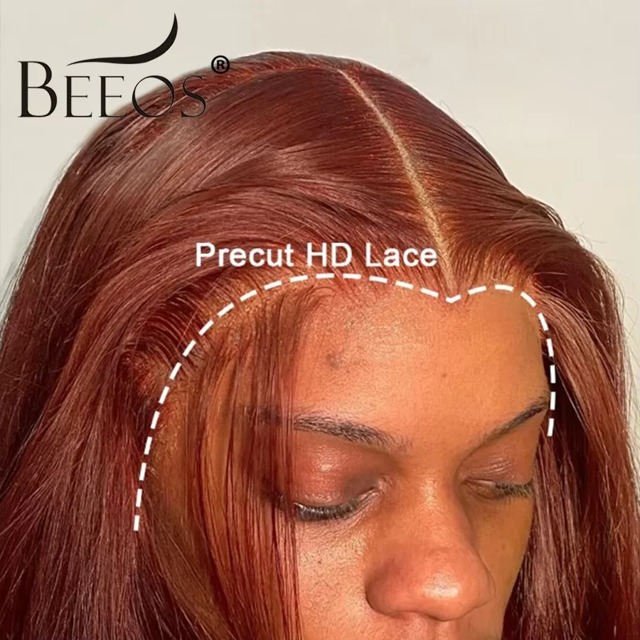 250% Gluless Pre Cut Lace #33 Reddish Brown Glueless 5x5 Real HD Lace Closure Wig Body Wave Human Hair Wig Pre Plucked Brazilian