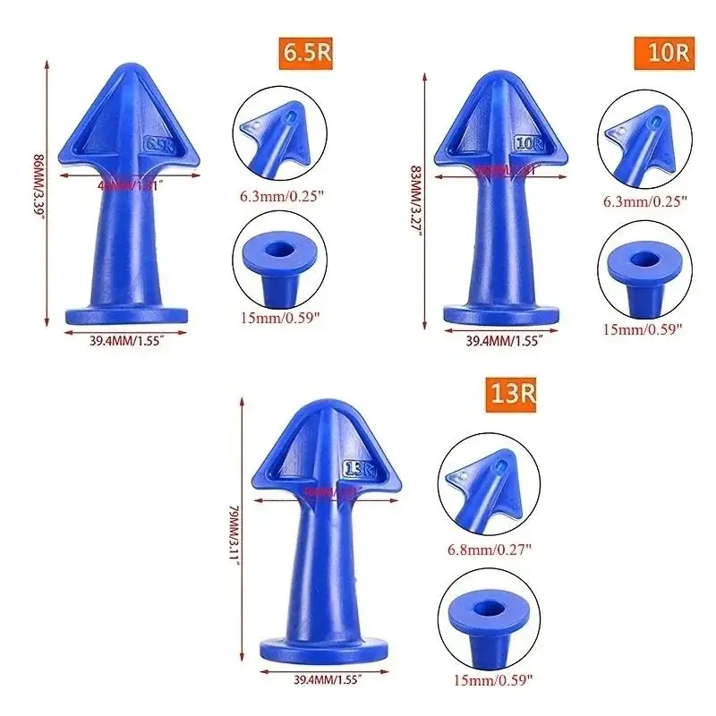 3Pcs Caulk Nozzle Applicator Silicone Caulking Tools Sealant Finishing Grout Kit Scraper Floor Cleaning Tile Dirt Spatula