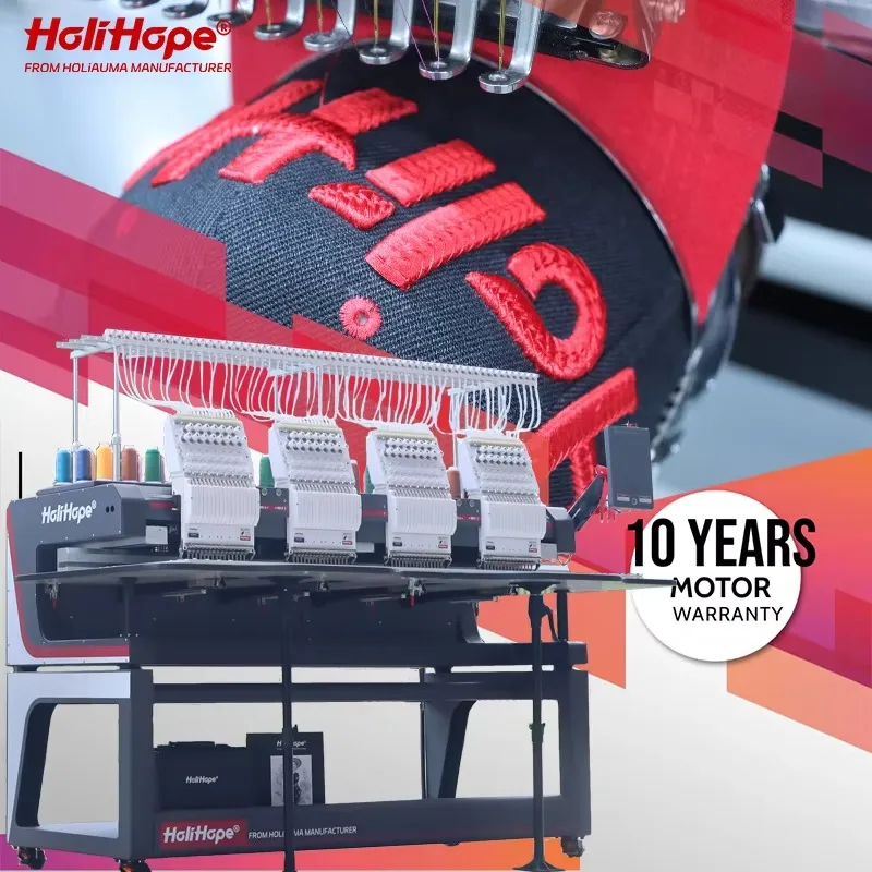 

[Best-selling] HoliHope Holiauma Direct Factory Sale 3D Cap Monogram Flat Multi Function Cheap Price 4 Head Computerized Embroid