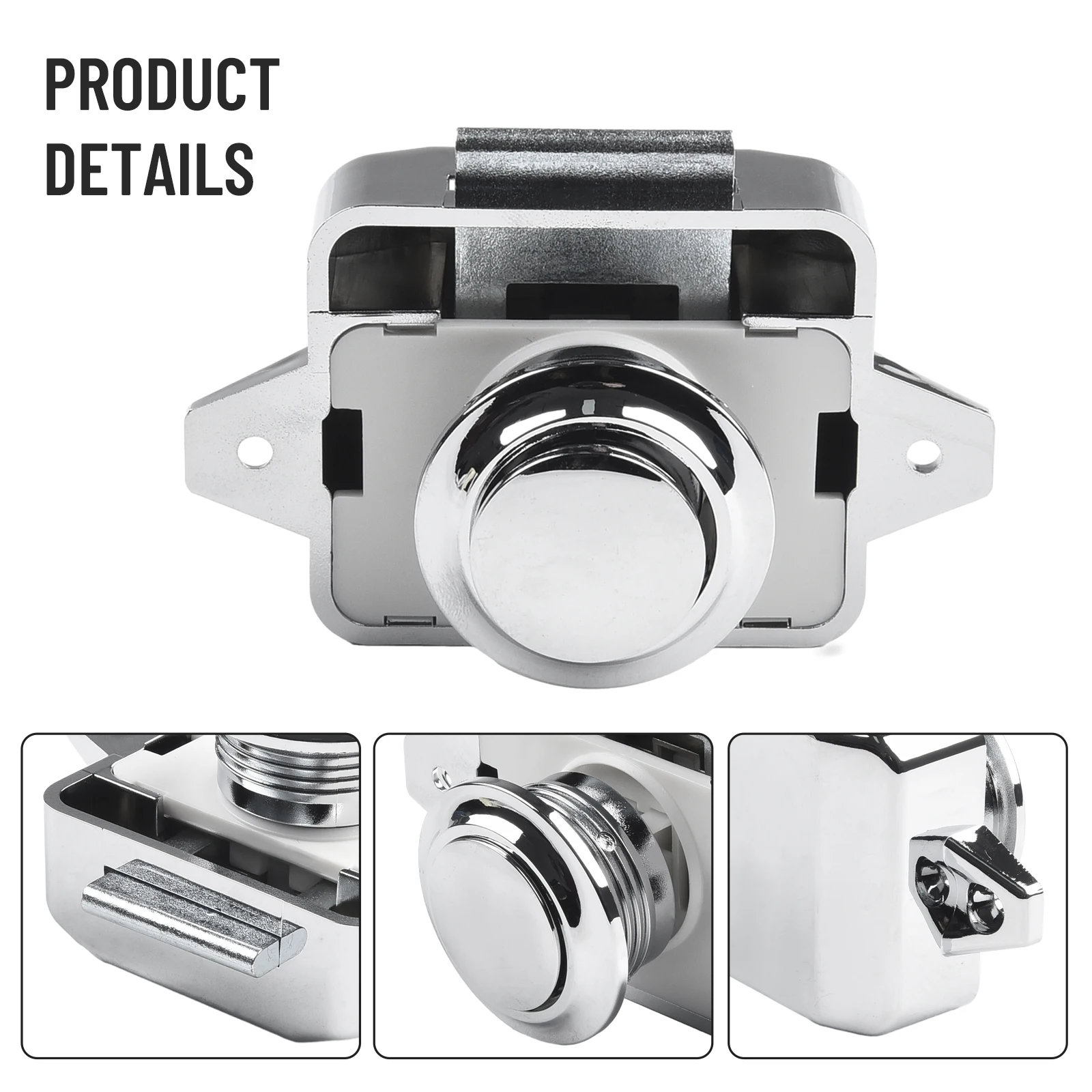 Push Button Catch Locks Cupboard Door Motorhome Cabinet Camper Caravan Latch Knob Zinc Alloy Durable Door Furniture Hardware