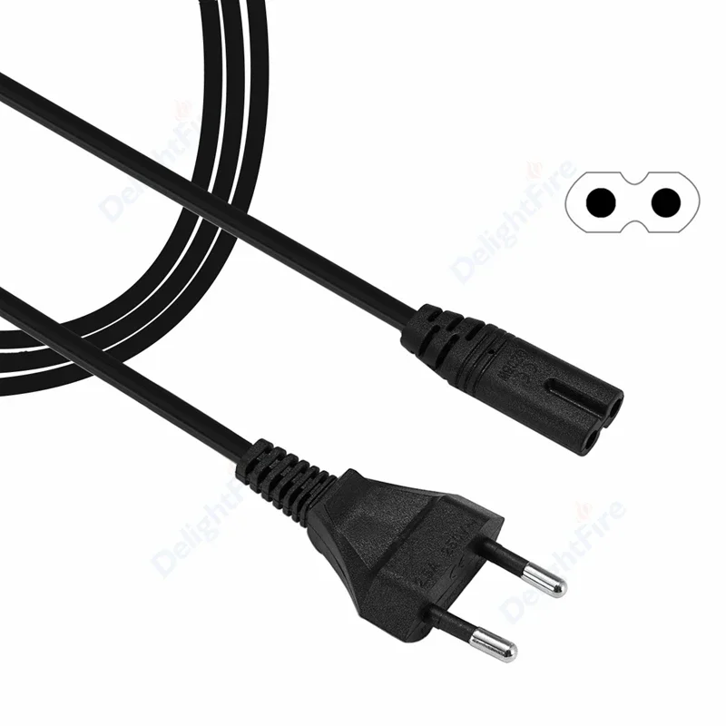 EU Power Cable 2 Porng Extension Cord C7 Figure 8 Euro Power Cord For Samsung LG Sony TV Monitor Power Supply PS3 XBox Charger