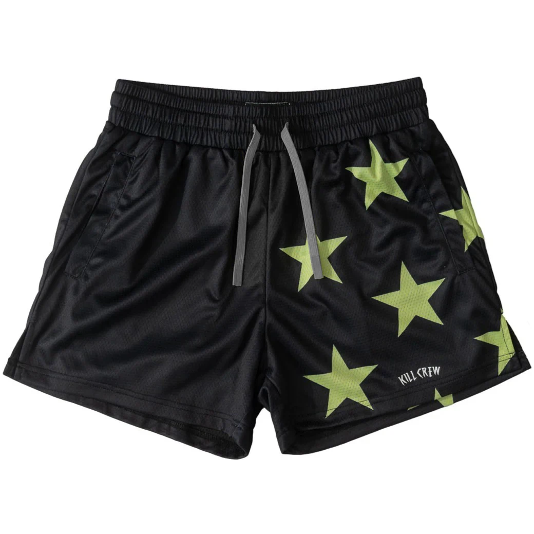 American Retro Sportswear Style with Staggered Five-pointed Star Patterns Men's Sports Casual Shorts for Summer Training Fitness