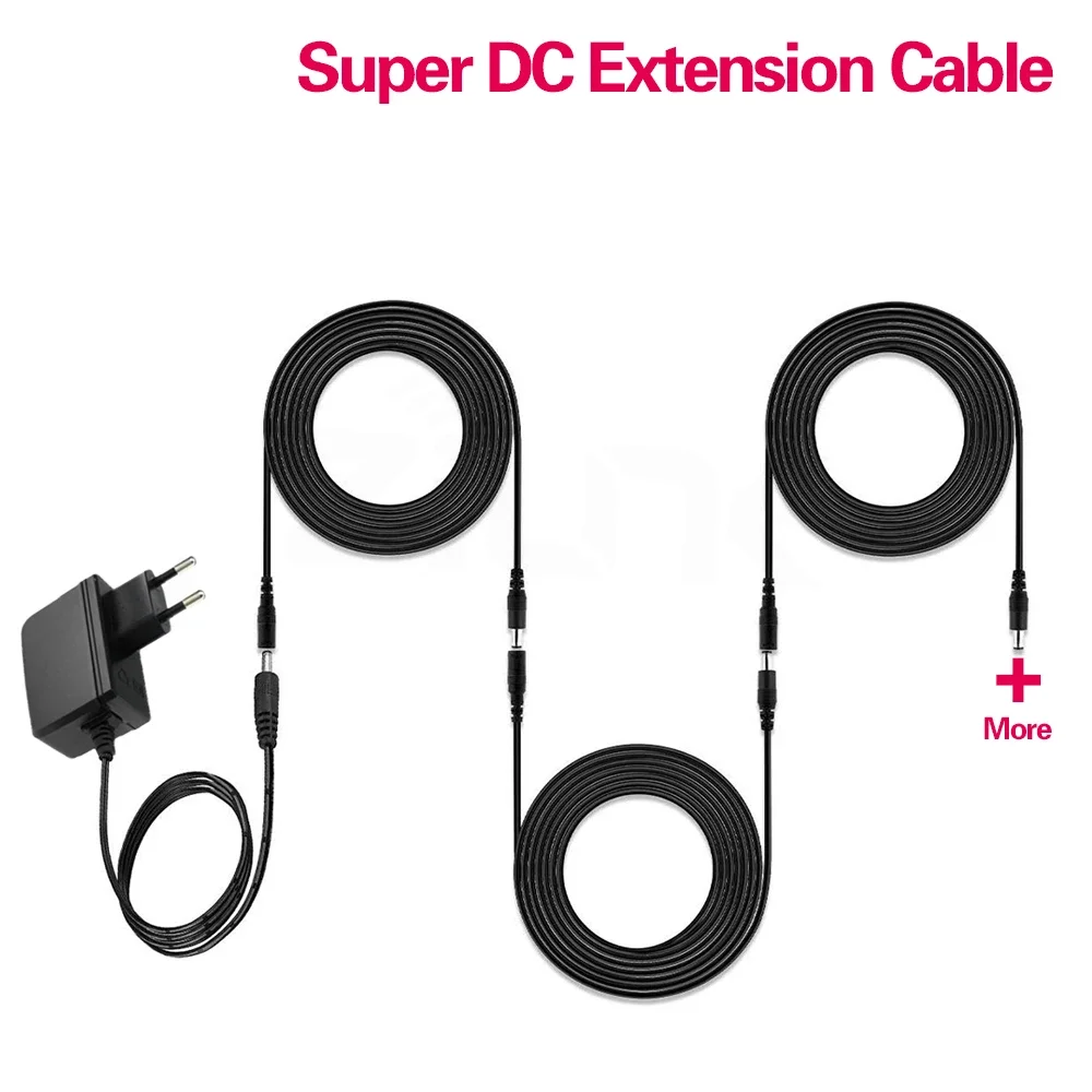 5 Meters DC 12V Power 5M Extension Cable 5.5mmx2.1mm DC Plug For CCTV Camera 12 Volt Extension Cord