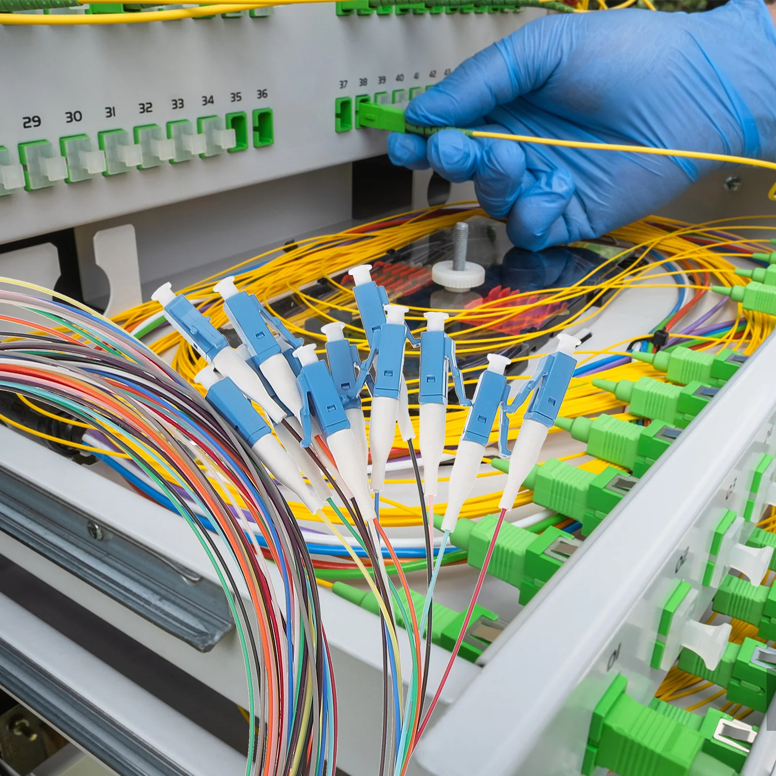 

Fiber Optic Pigtail 12-Core Single Mode Ceramic Ferrule Cable Low Insertion Loss Loss Stable Transmission Plug Play