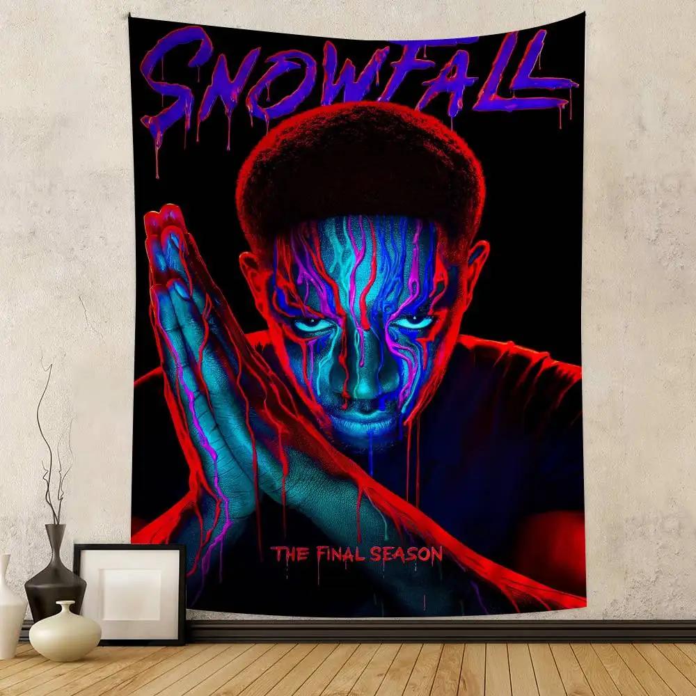 سلسلة تساقط الثلوج التلفزيونية الكلاسيكية المعلقة نسيج البوهيمي لغرفة المعيشة ديكور المنزل النوم نسيج اليابانية